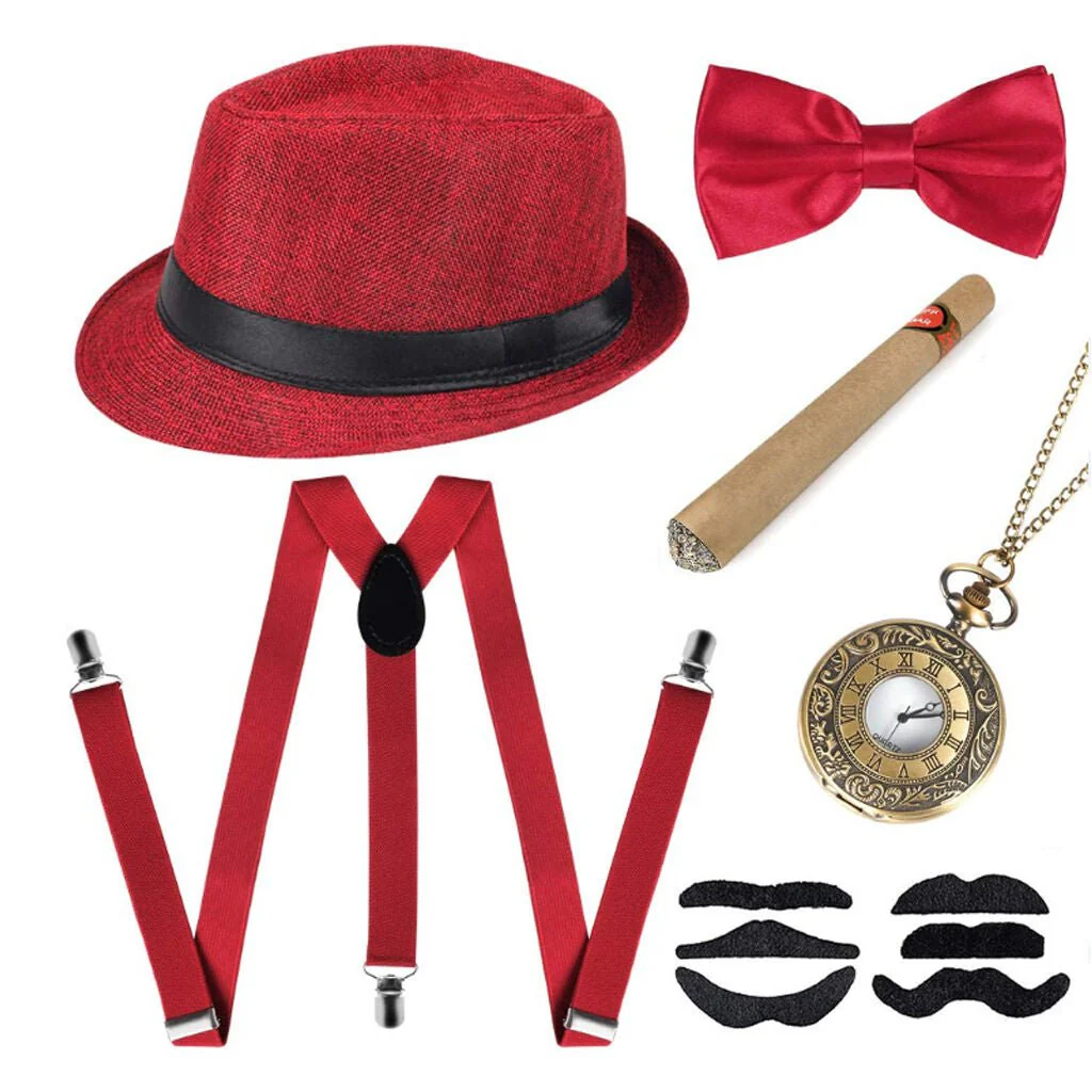 Hallowitch 1920s Gatsby Costume Panama Hat Set - Image 3