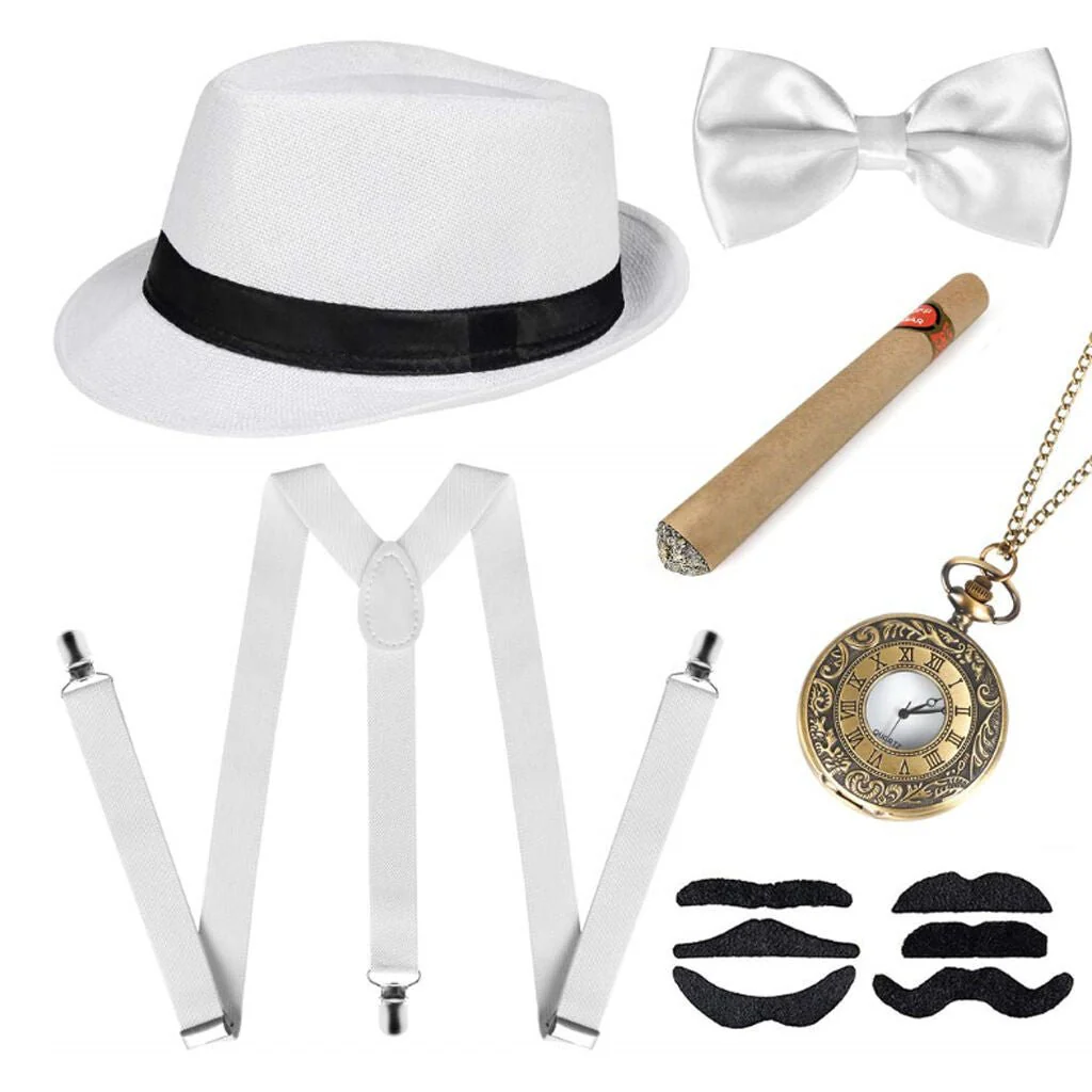Hallowitch 1920s Gatsby Costume Panama Hat Set - Image 4
