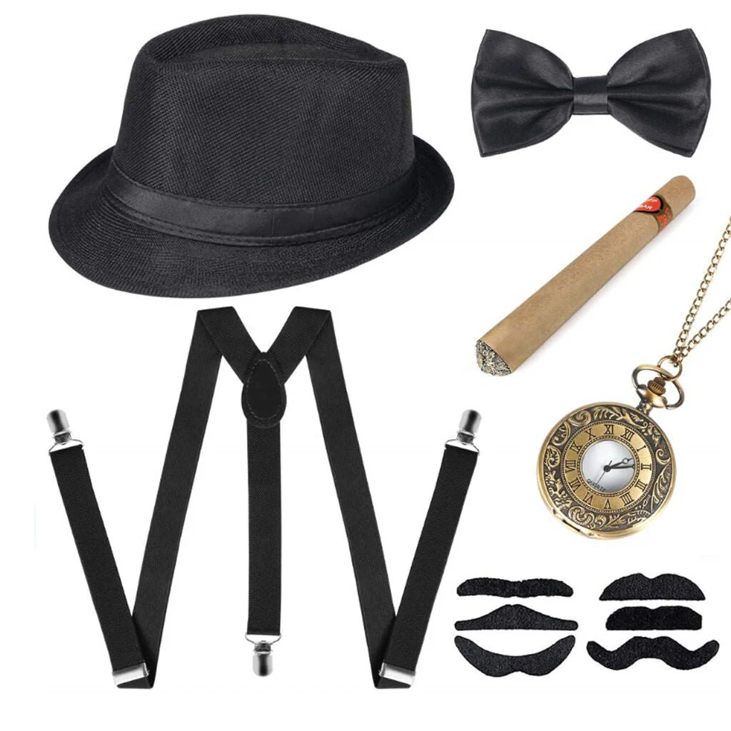 Hallowitch 1920s Gatsby Costume Panama Hat Set - Image 6