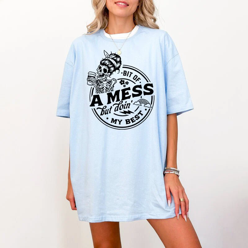 Bit of a Mess But Doing My Best, Halloween T Shirts for Moms - Image 6