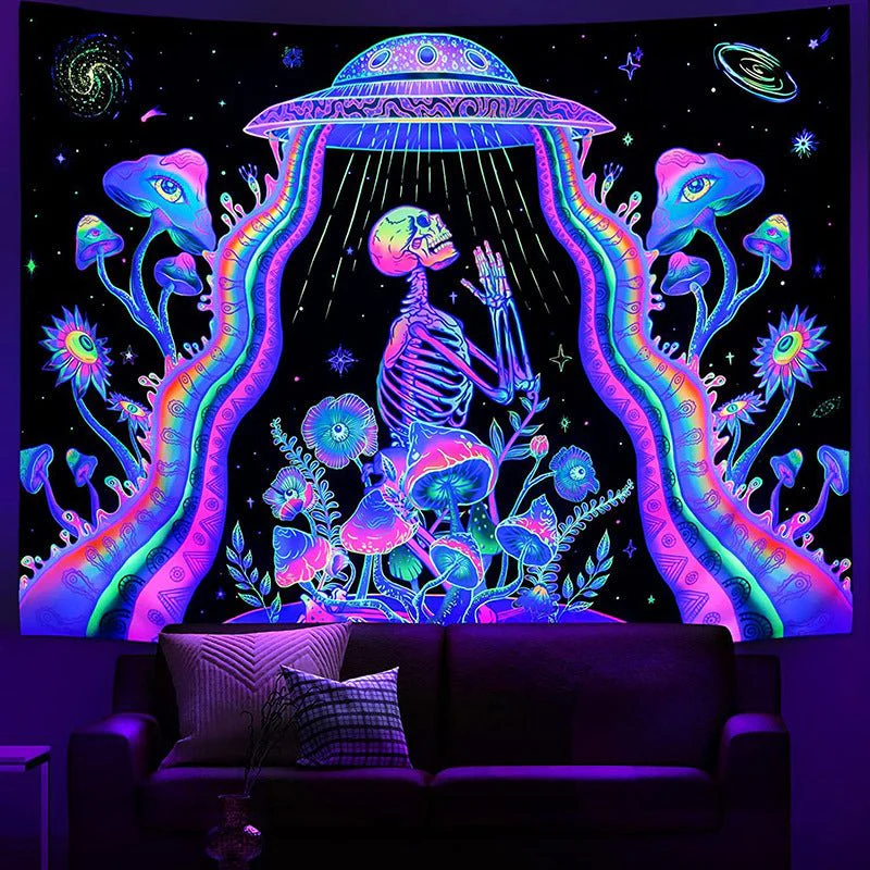Black Light UV Tapestry Halloween Decor - Image 2