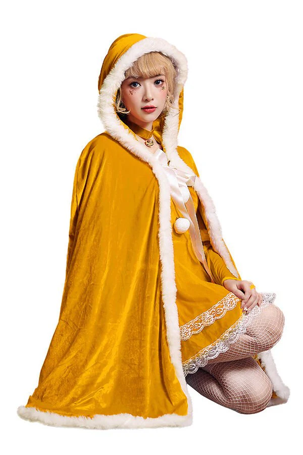 Christmas Mrs. Claus Cloak Costume for Adult and Kids - Image 3