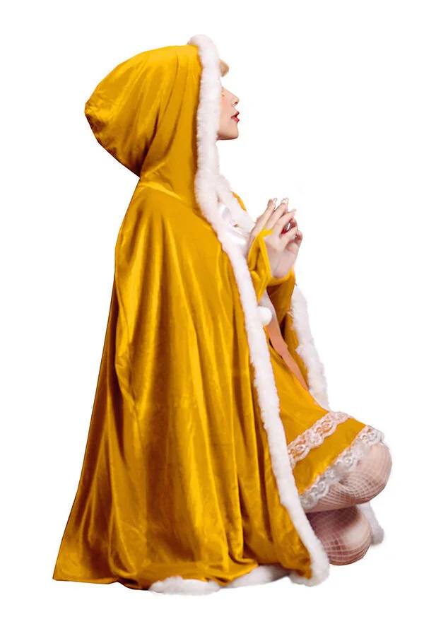 Christmas Mrs. Claus Cloak Costume for Adult and Kids - Image 4