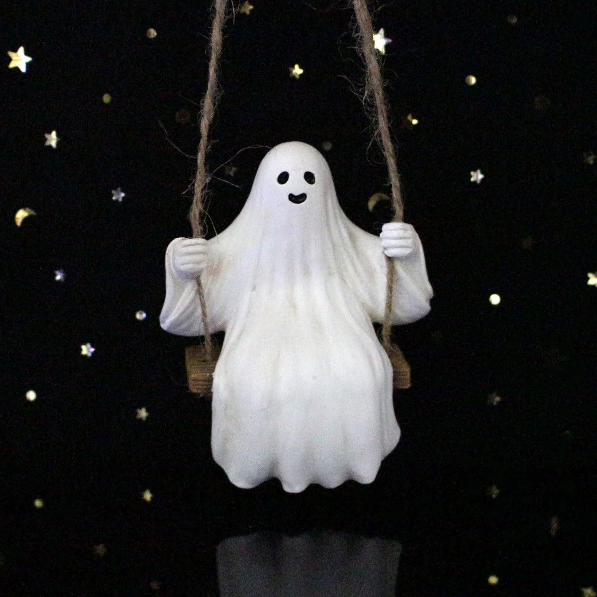 Cute Ghost on Swing Halloween Decoration - Image 4