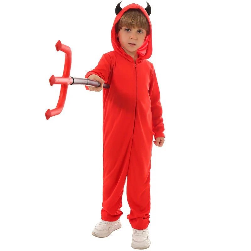 Devil Costume for Kids with Trident - Image 3