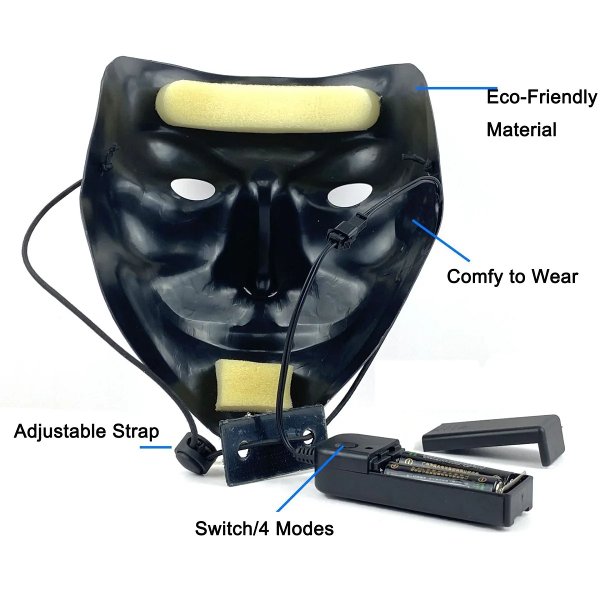Halloween Skull Face Light Up Mask - Image 3