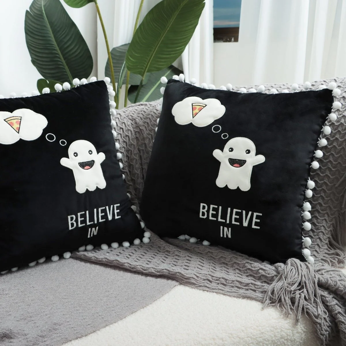 Halloween Boo Cushion Covers, 2pcs - Image 6