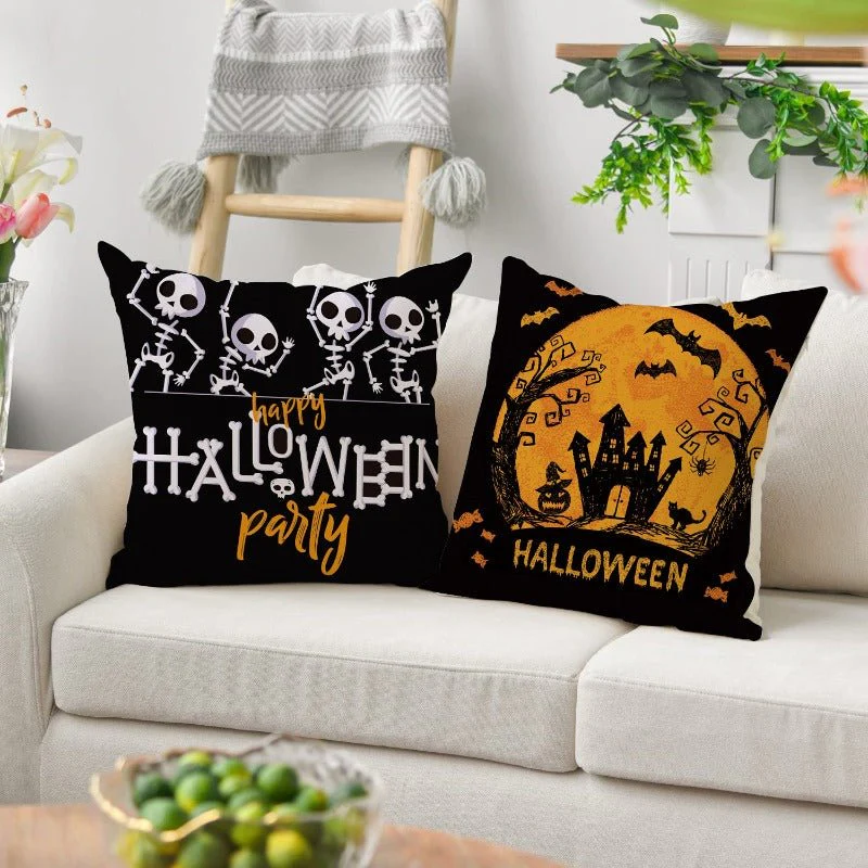 Halloween Skeleton Cushion Covers, 4pcs - Image 3