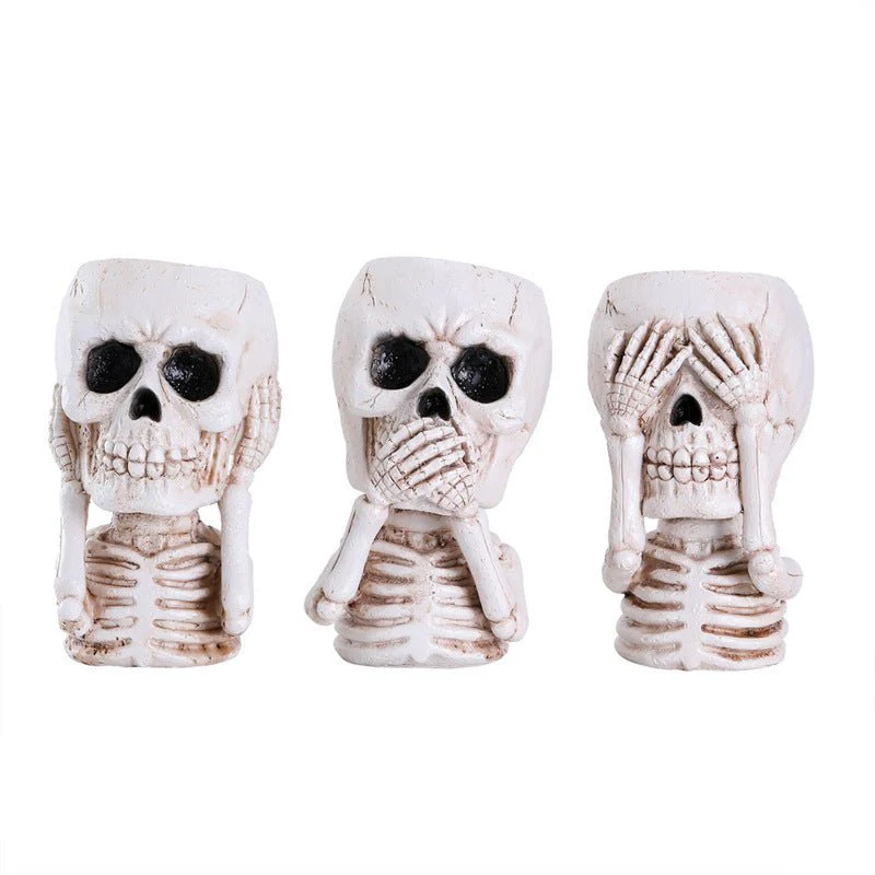 Halloween Skull Flower Pot Decoration.3pcs - Image 5
