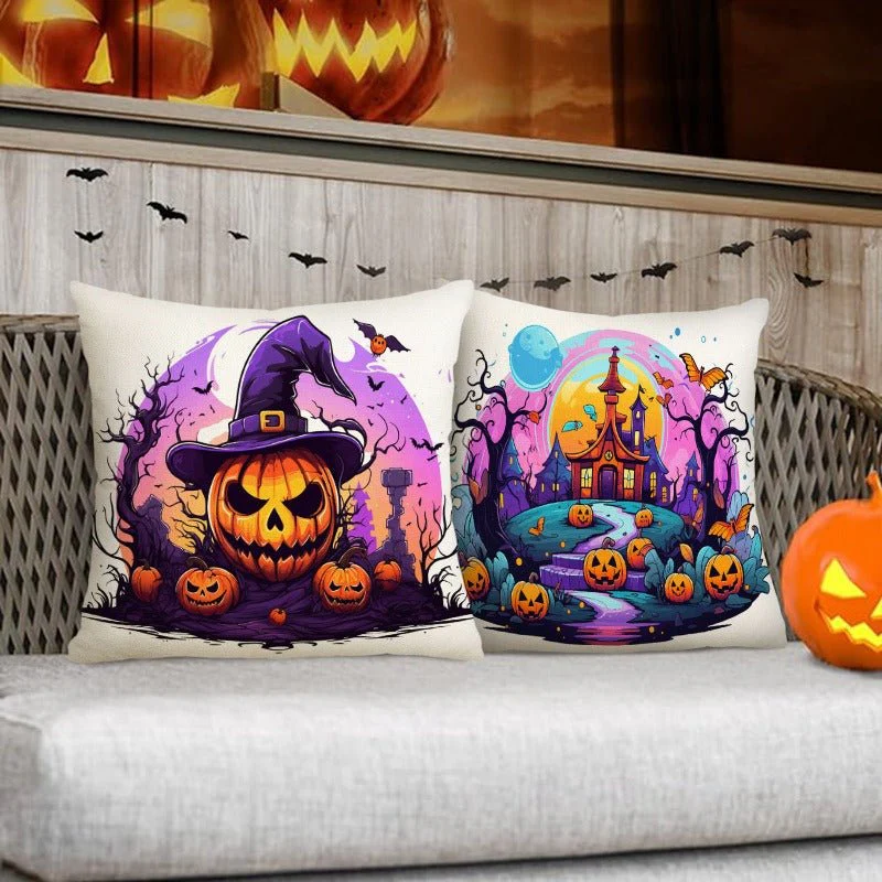 Halloween Vibrant Cushion Covers, 4pcs - Image 2
