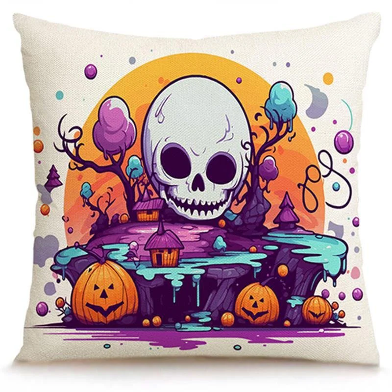 Halloween Vibrant Cushion Covers, 4pcs - Image 4