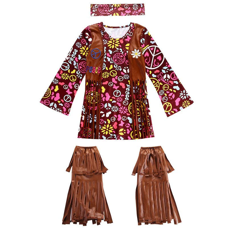 Girls' Hippie Dress Costume - Image 3