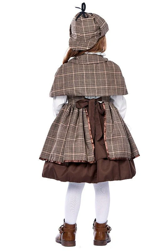 Lolita Detective Suit for Kids, Holmes Suit Halloween Costume - Image 4