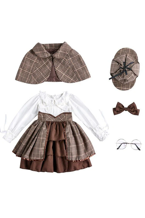 Lolita Detective Suit for Kids, Holmes Suit Halloween Costume - Image 6