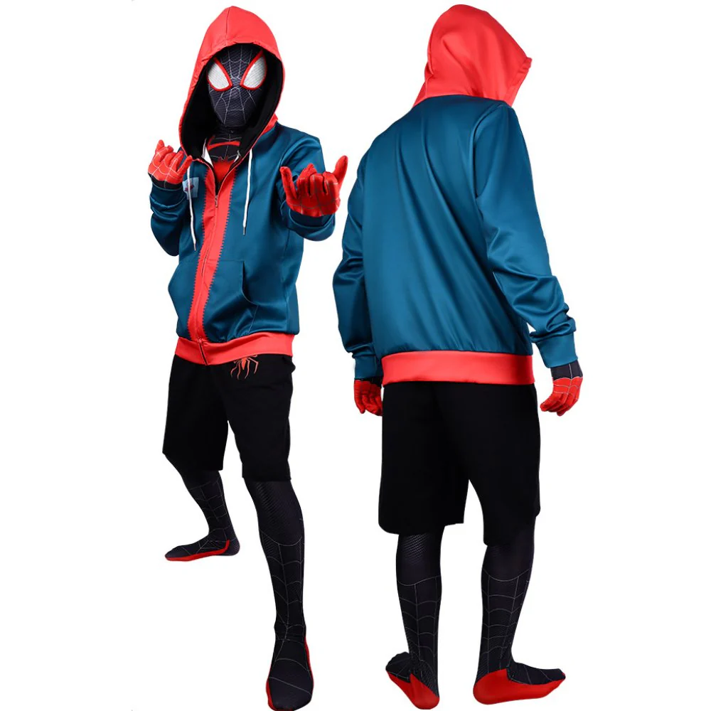 Miles Morales Spider Man Costume for Boys and Men. Optional Hoodie & Shorts. - Image 4