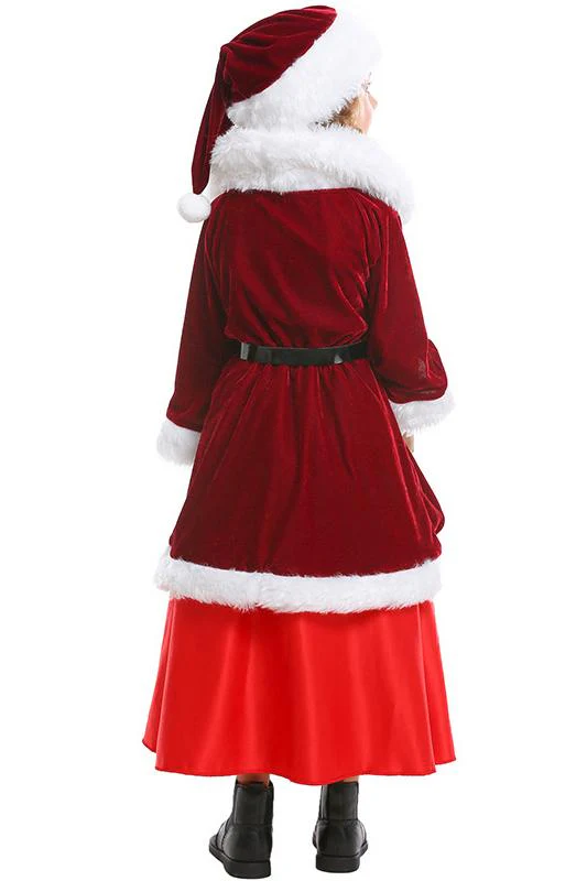 Mrs Santa Claus Suit Dress Costume For Kids - Image 3