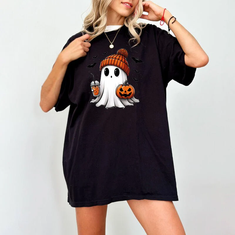 Summerween Ghost, Halloween T Shirt for Women - Image 3