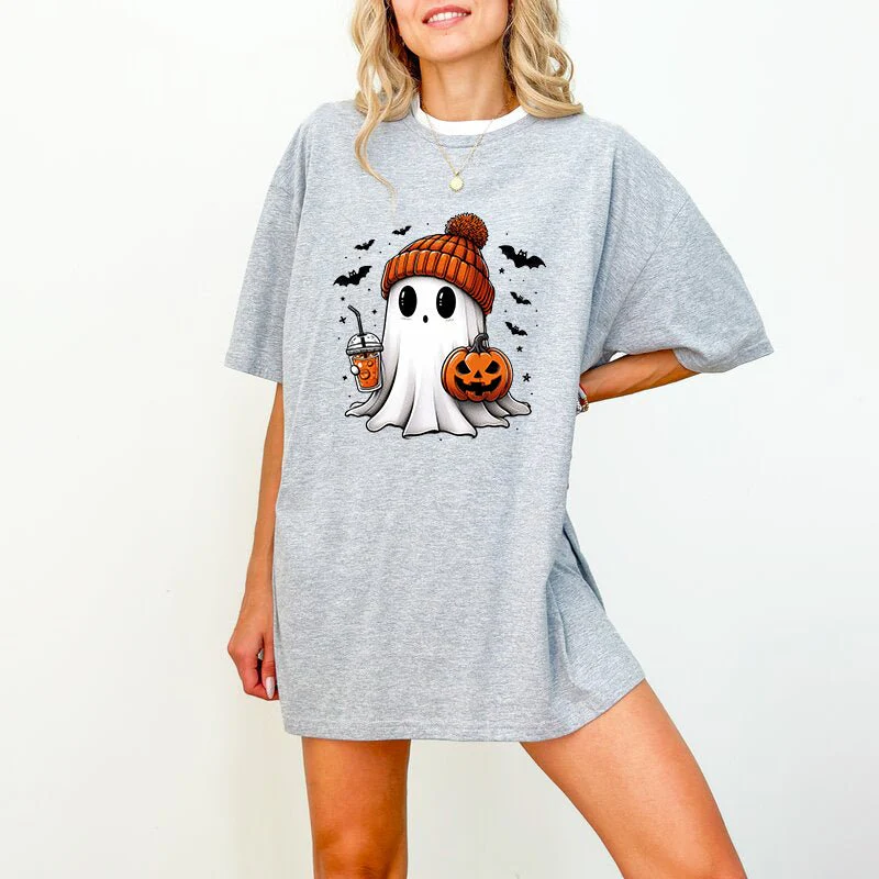 Summerween Ghost, Halloween T Shirt for Women - Image 4