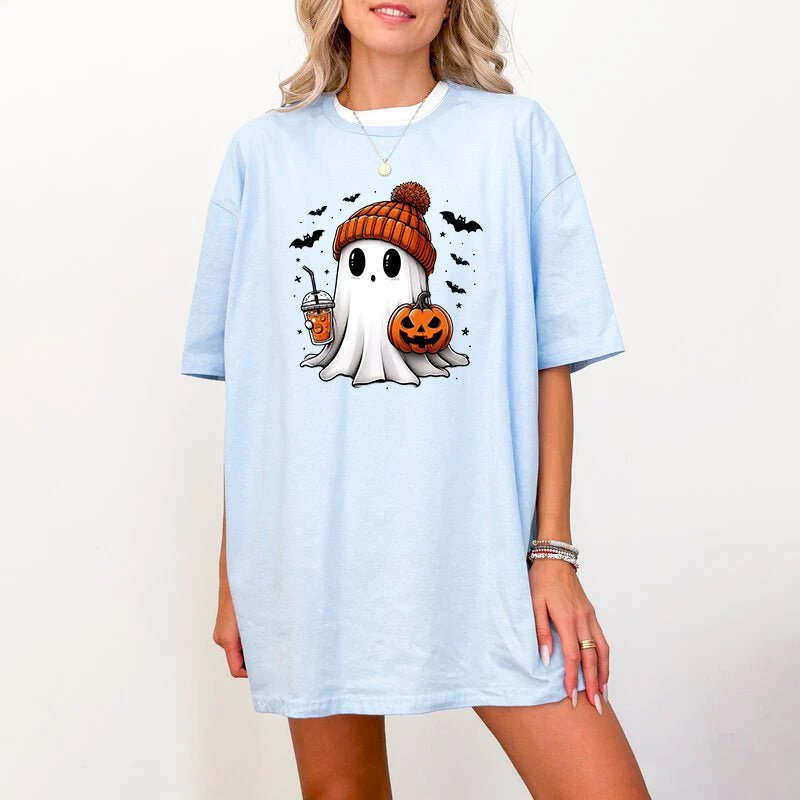 Summerween Ghost, Halloween T Shirt for Women - Image 6
