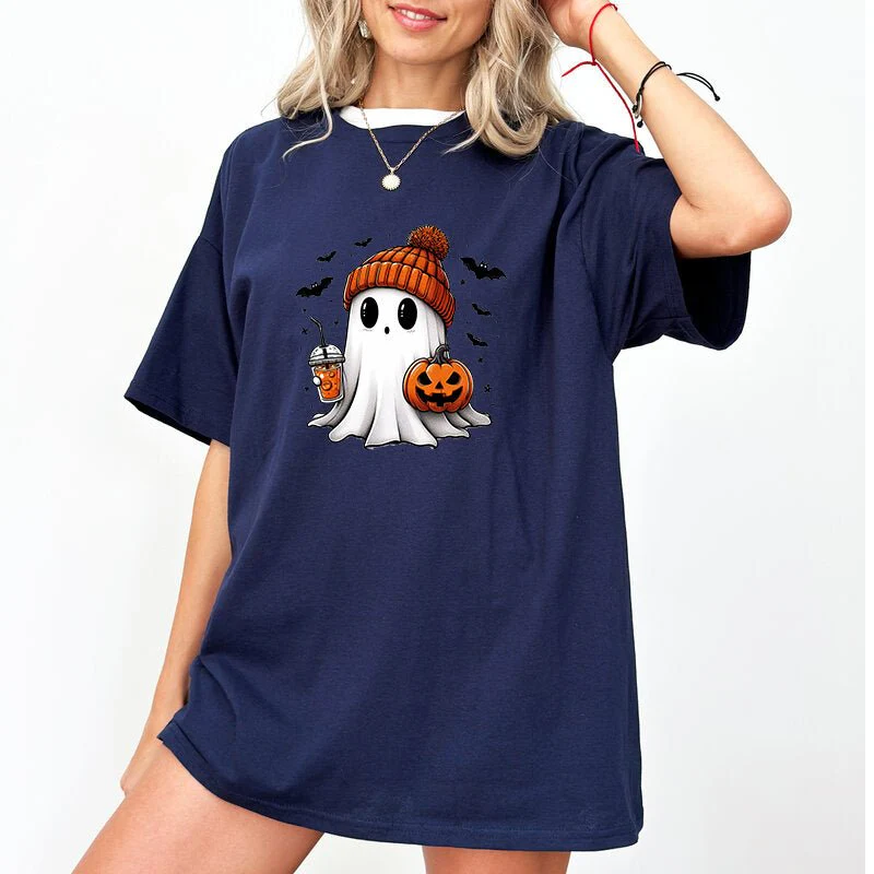 Summerween Ghost, Halloween T Shirt for Women - Image 8
