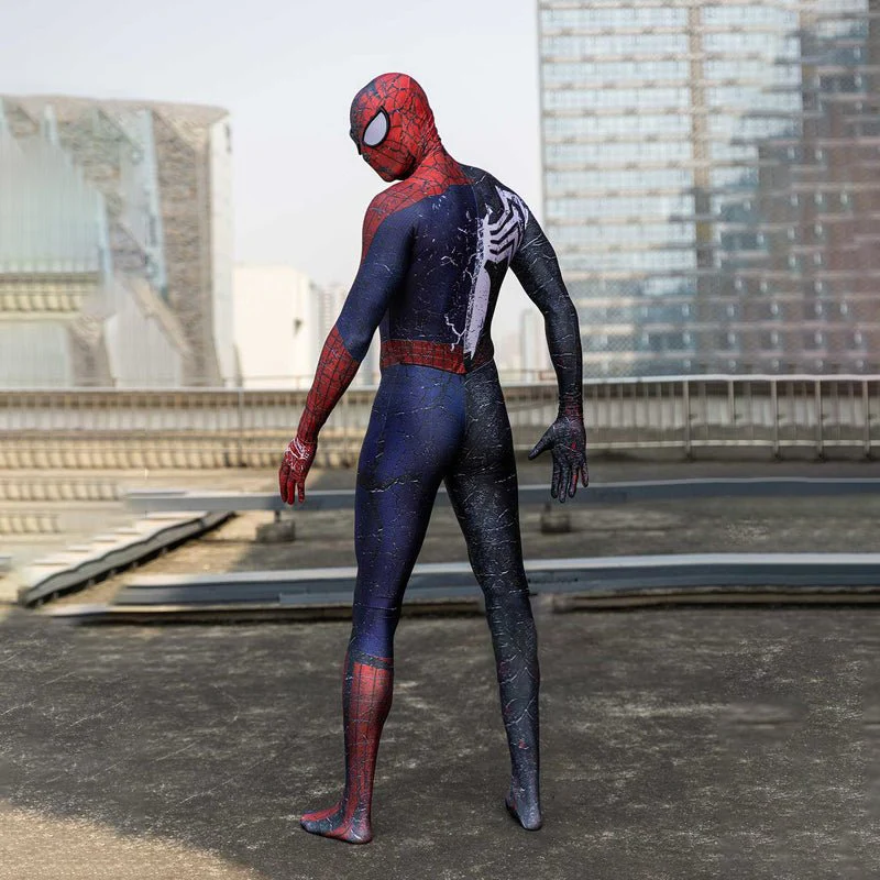 Symbiote Spider Man Costume, Half Venom Half Spider man - Image 3